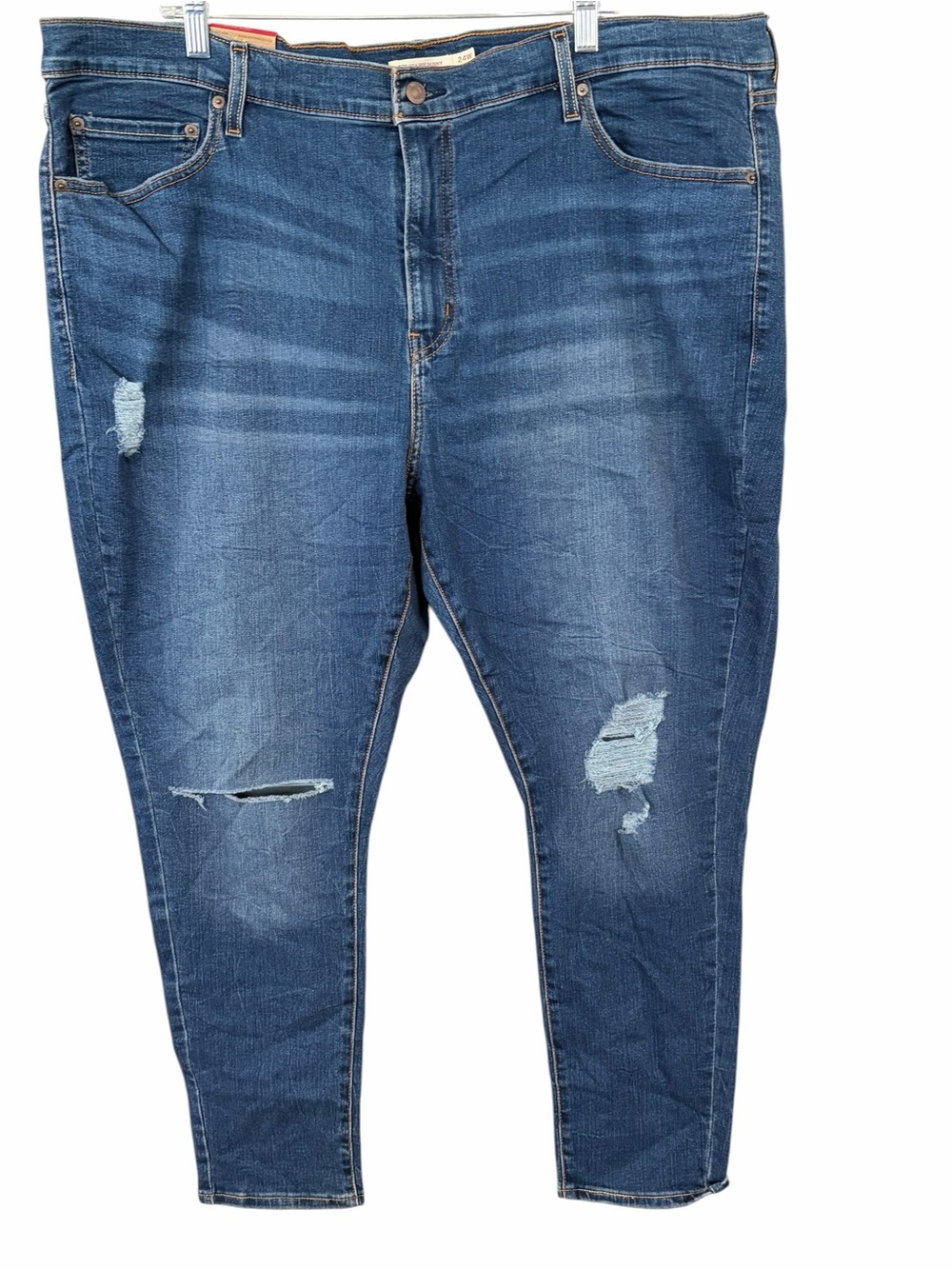 Levi’s Strauss Distressed Dark Wash Skinny Jeans